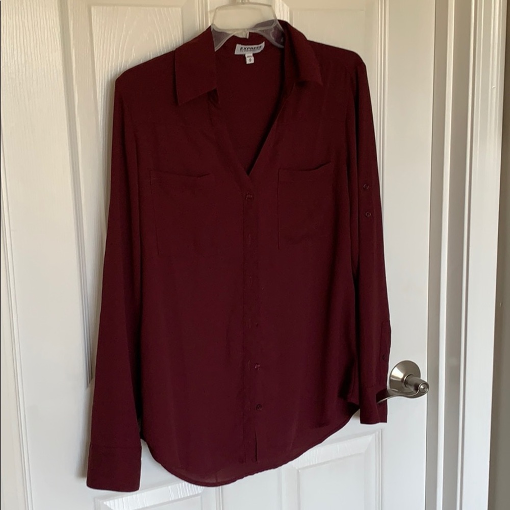 Maroon express polyester shirt